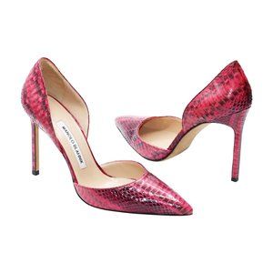 Manolo Blahnik Genuine Snakeskin D'orsay Heels